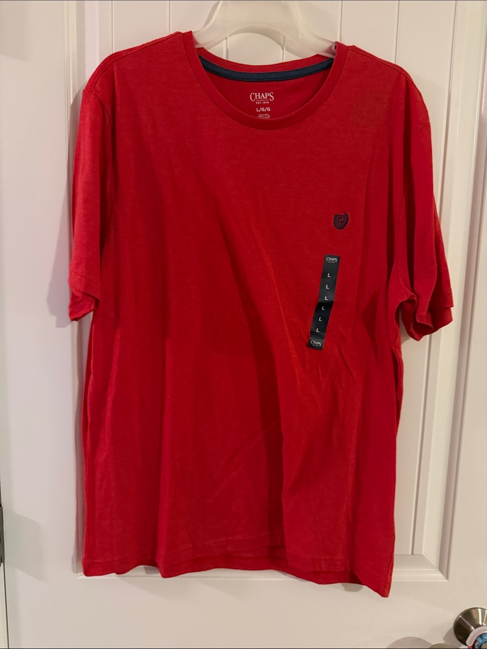 Chaps Men's Bright Red Short Sleeve Crew Tee